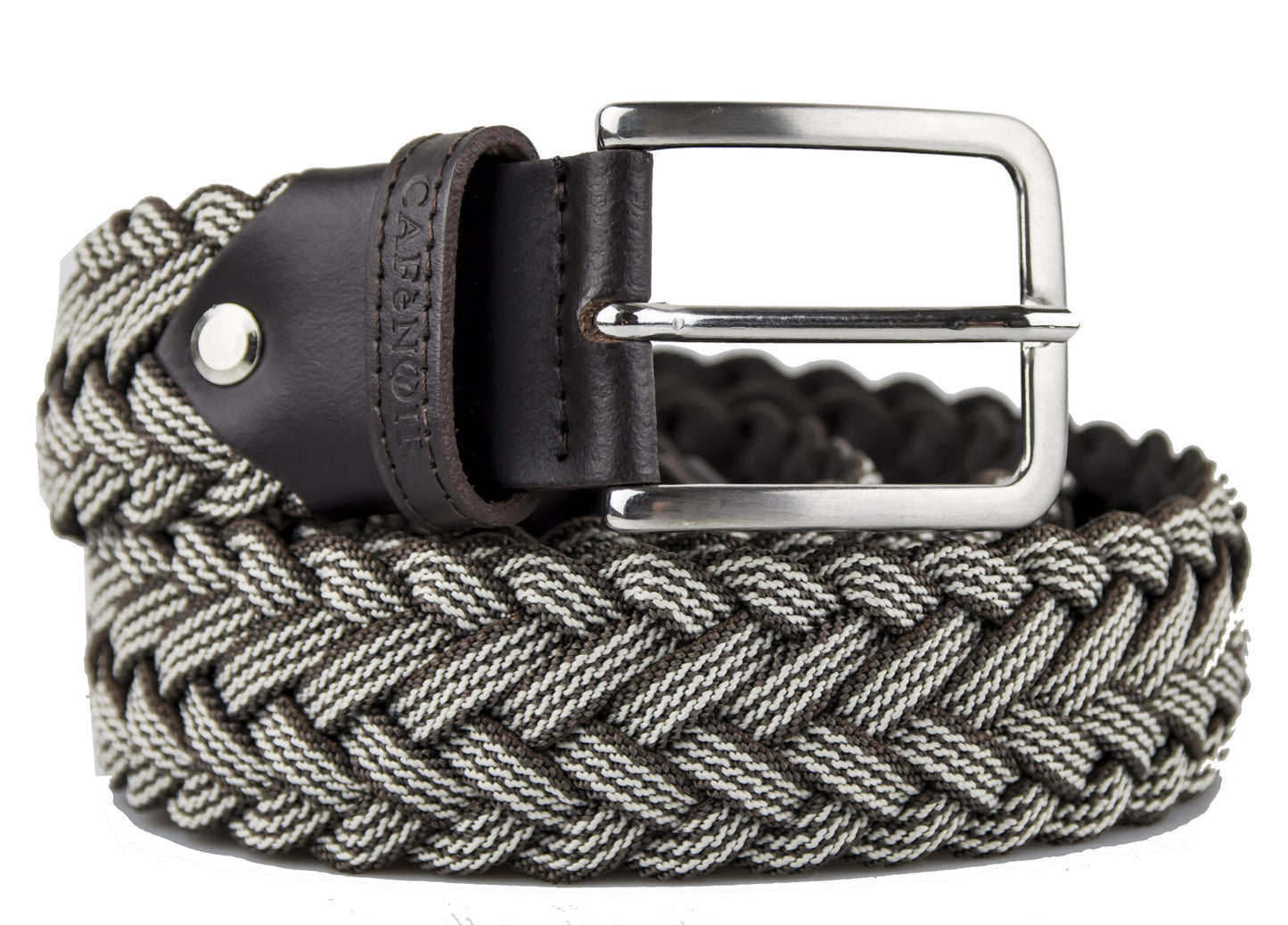 Cintura CaféNoir CB130 cinta uomo in tessuto intrecciato marrone