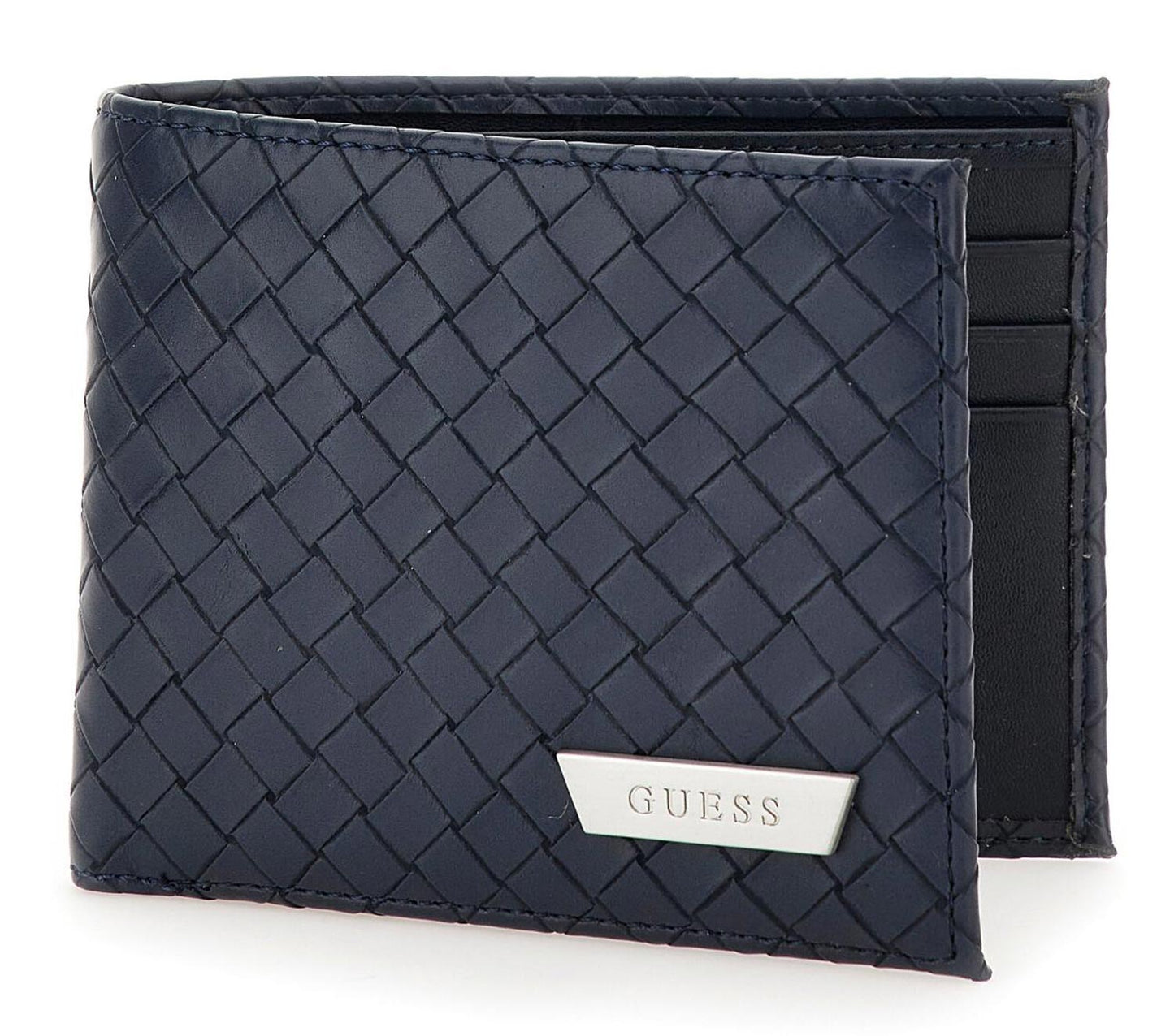 Portafoglio Guess "Calabria" Flat Billfold in pelle blu