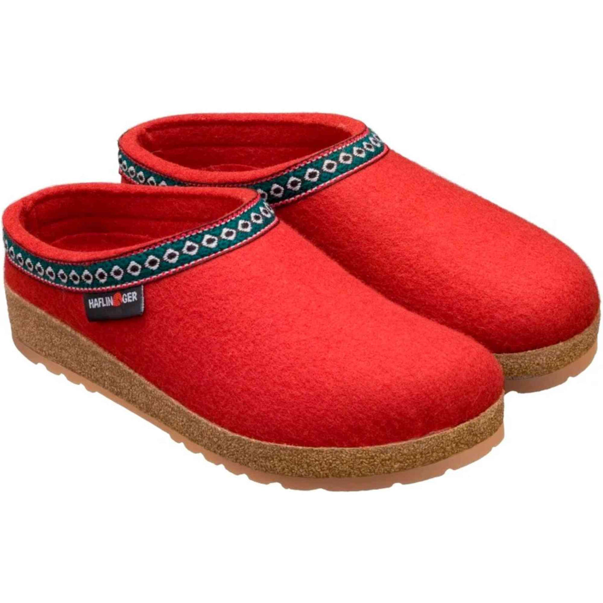 Pantofole Haflinger Franzl rosso paprika in feltro di lana, fotografia prodotto 3