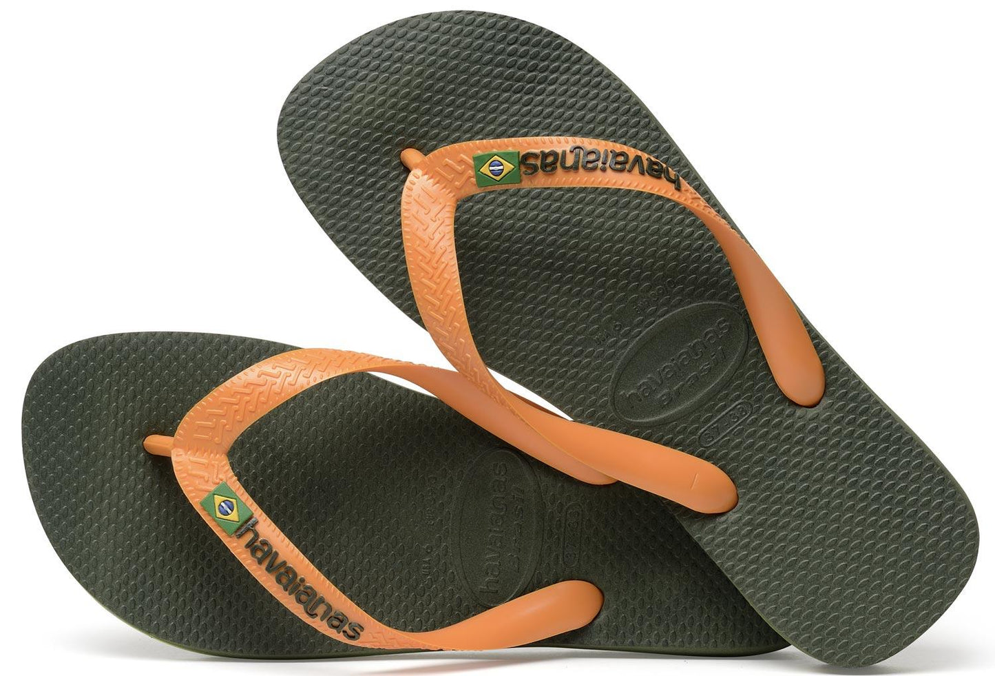 Infradito Havaianas Brasil Logo Verde Olive/Vibrant Orange kids 41108507670