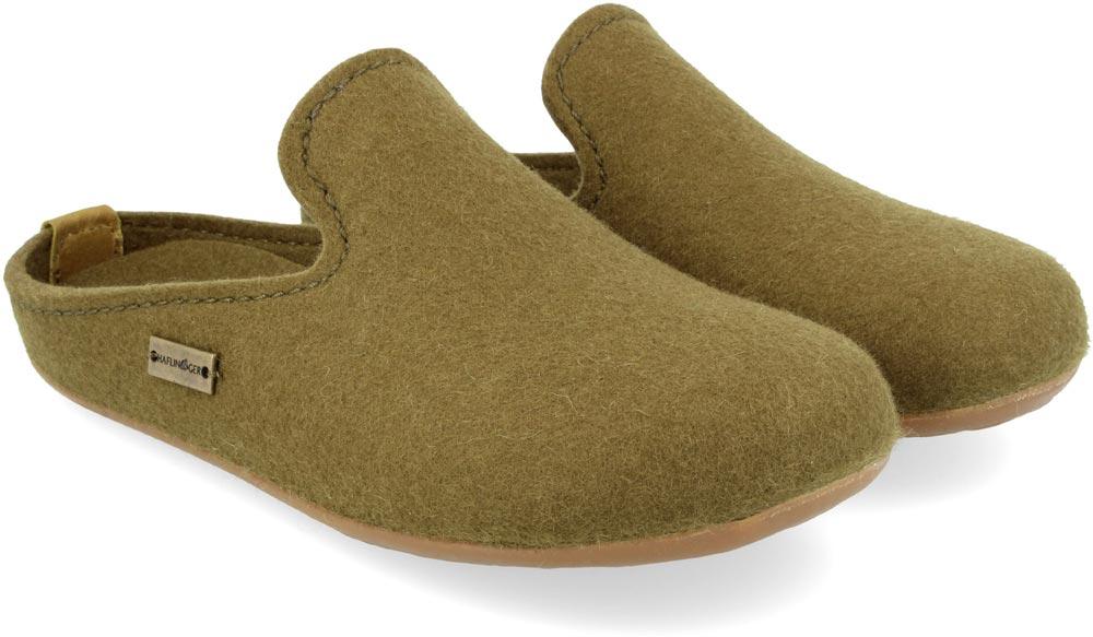 Pantofole HAFLINGER Everest Phil 481073116 in lana cotta verde oliva