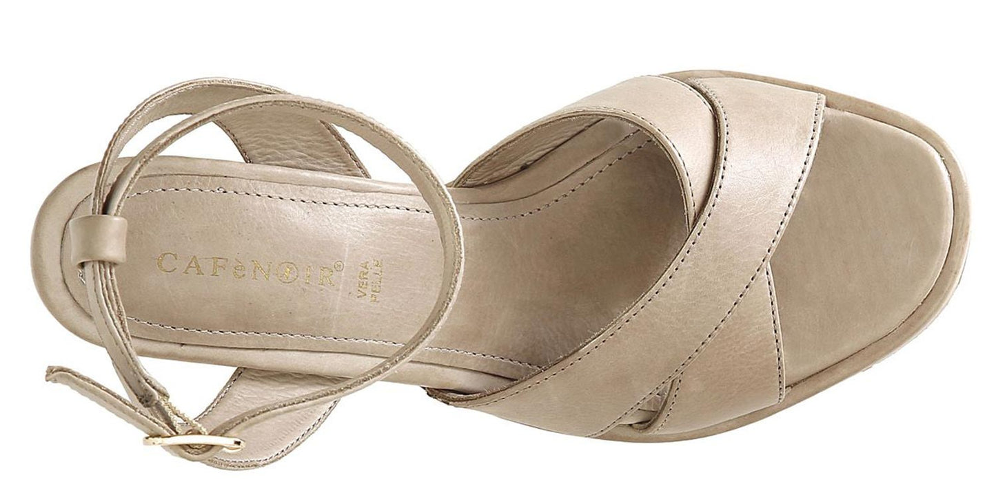 Sandali CafèNoir LM1042 scarpe donna in pelle grigio pietra