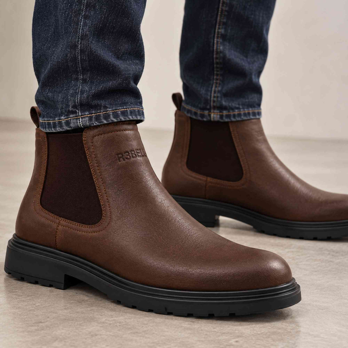 Polacchino Blauer GRADY01 uomo marrone scuro in pelle nubuck – fotografia 1
