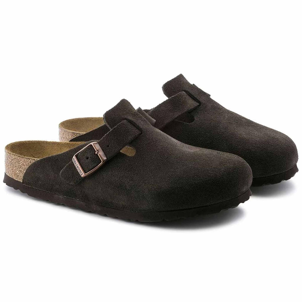 Birkenstock Boston Donna Camoscio Marrone Sabot 1027460, Calzata Stretta 35-41