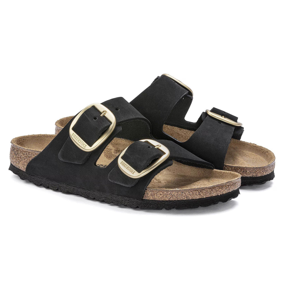 Sandali Arizona Big Buckle Birkenstock in nubuck nero 1023290