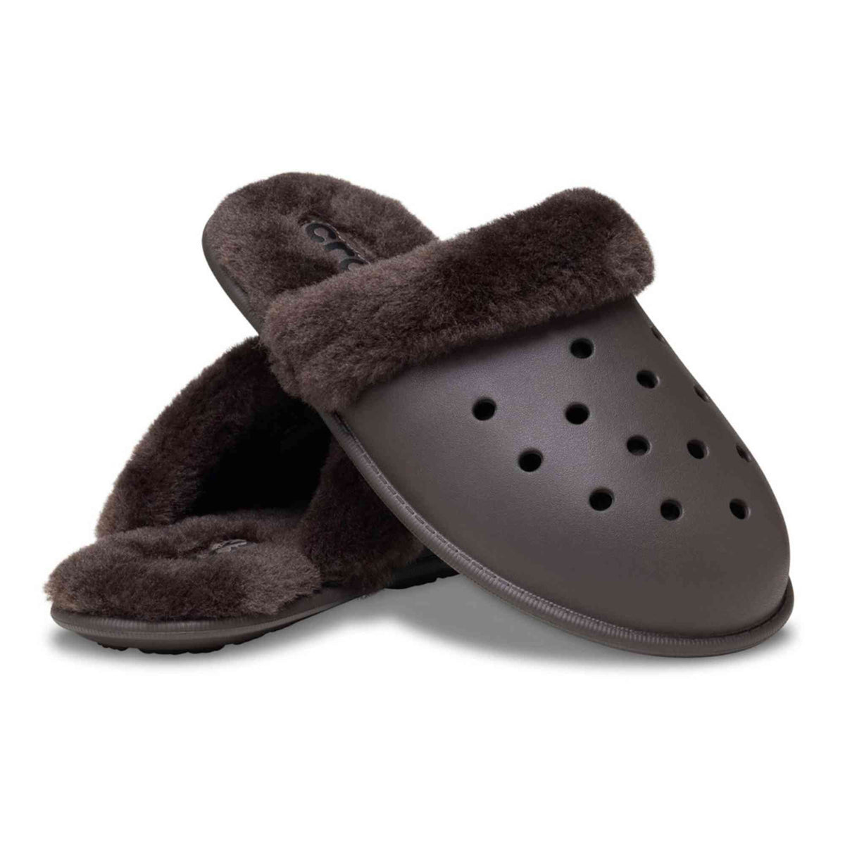 Sabot Classic Fuzz Scuff Crocs nero pelliccia ecologica 212143