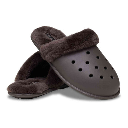 Sabot Classic Fuzz Scuff Crocs nero pelliccia ecologica 212143