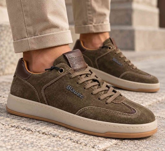 Sneaker Blauer FARRELL02 scarpe uomo Verde Militare