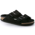 Sandali Arizona Shearling Birkenstock 0752663 in camoscio nero