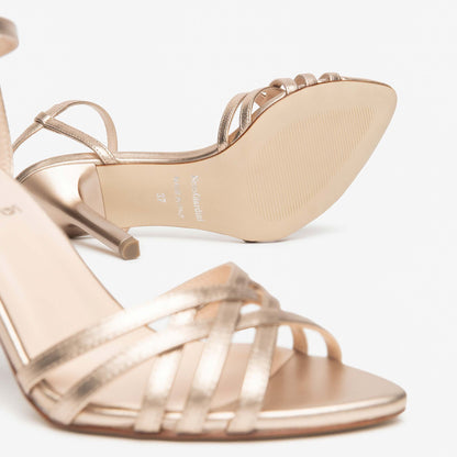 Sandali NeroGiardini Donna Tacco Alto E615652-434 in Pelle Oro | Eleganti e Raffinati