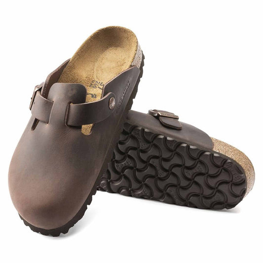 Birkenstock Boston pelle Oleata Habana uomo Sabot 860133 | Calzata Stretta 41-46
