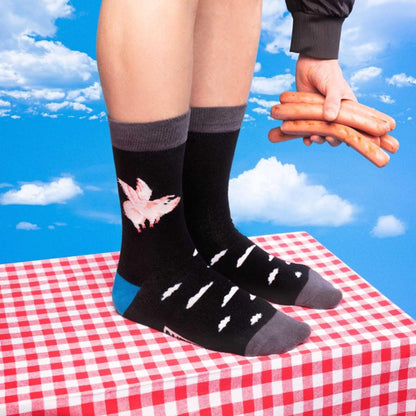 Calze Tales Socks BF1013 "Flying Pig" Socks Burger and Fries