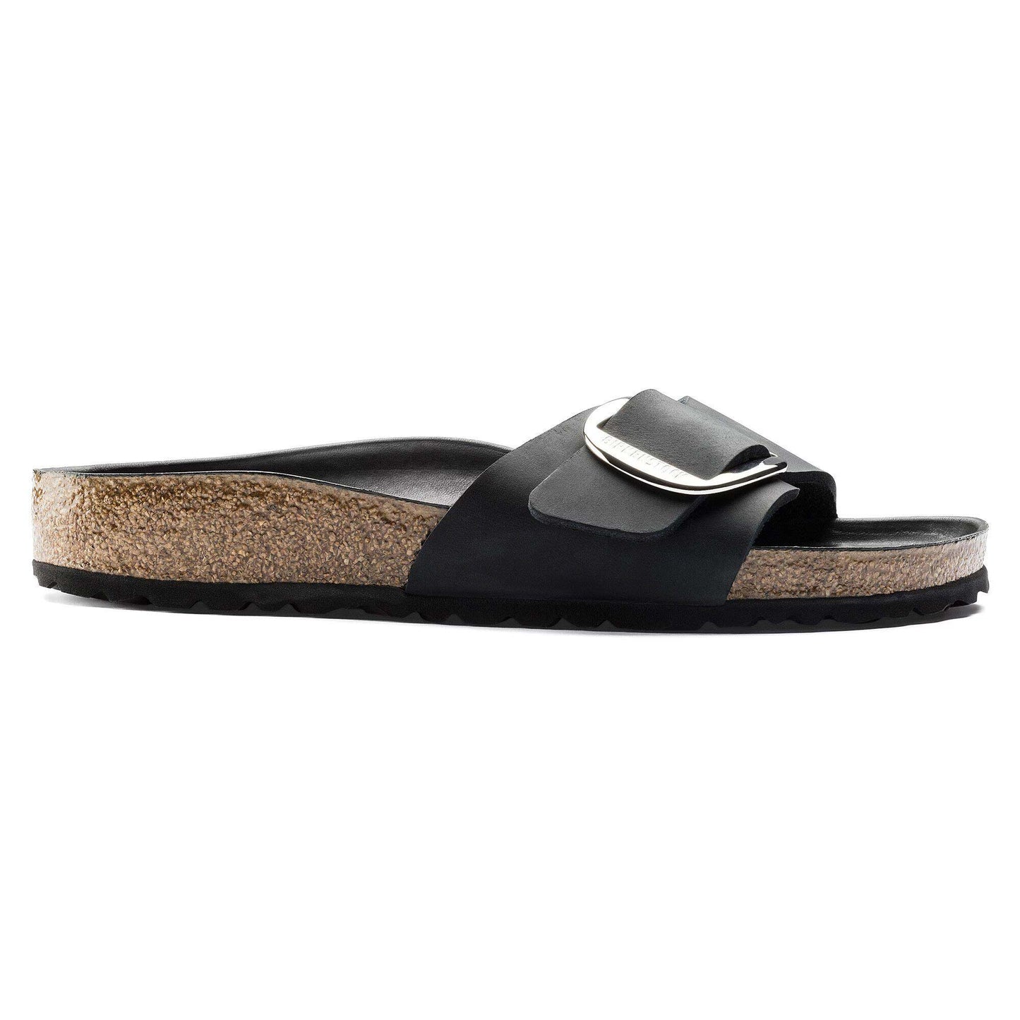 Sandali Birkenstock Madrid Big Buckle in pelle nera 1006523