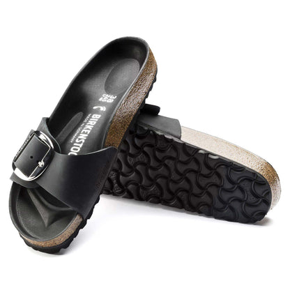 Sandali Birkenstock Madrid Big Buckle in pelle nera 1006523