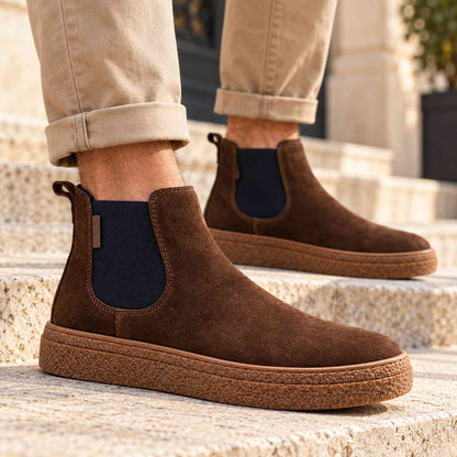 Polacchino KEBO LG5002 Scarpe Uomo in Camoscio Marrone | Made in Italy - Autunno Inverno
