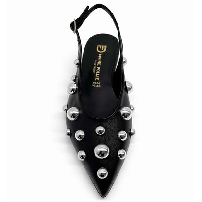 Ballerine Divine Follie "Delia" 2381/PEB4 Donna Pelle Borchiata Nero | Comoda e di Tendenza