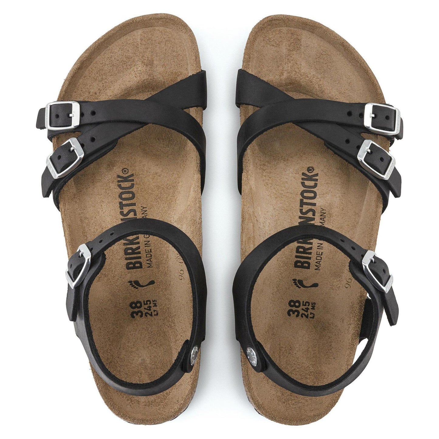 Sandali Birkenstock Kumba Waxy donna in pelle nera | Calzata Stretta 1021487