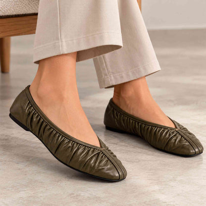 Ballerine INUOVO HE1945 donna in nappa khaky