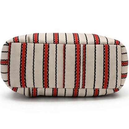 Shopper Borsa Canvas bicolor La Carrie 161M-TX-302-CAS rossa