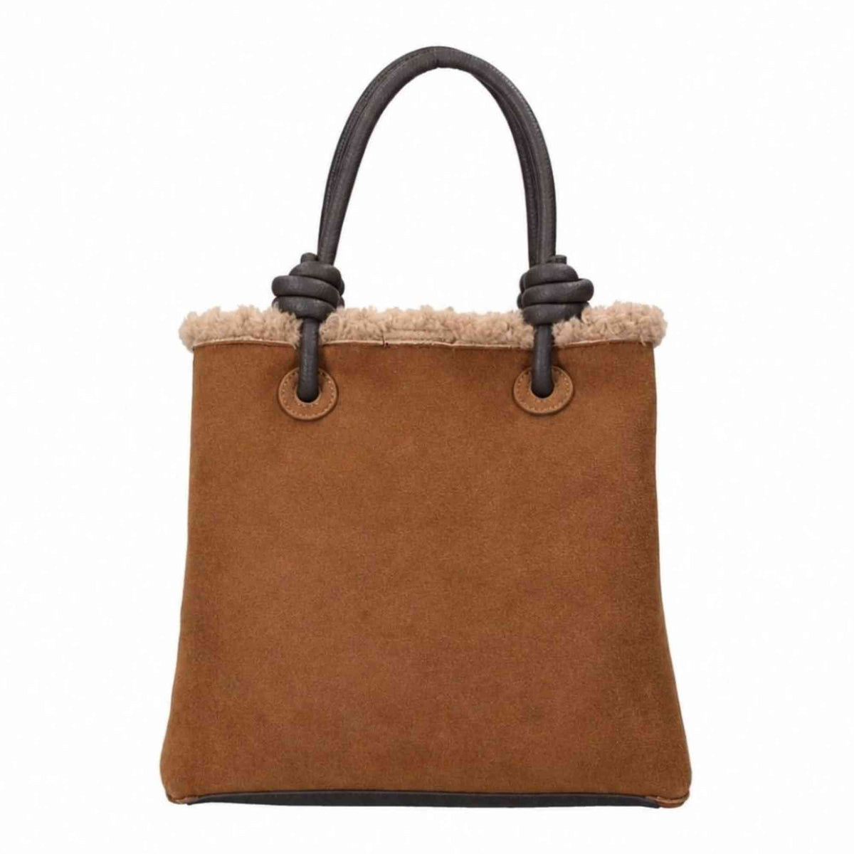 Borsa a mano REBELLE ASE MINI FURRY MArrone Mou