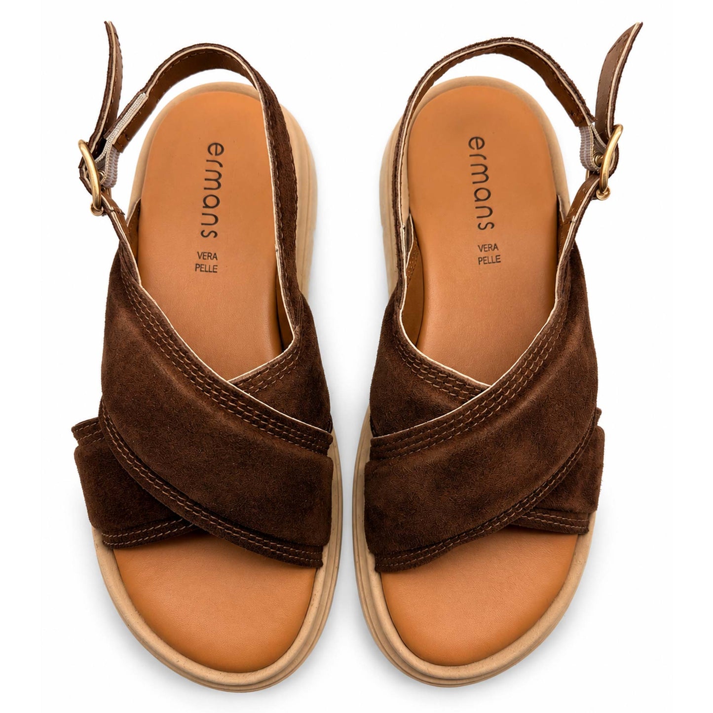 Sandali Ermans K1542 Platform donna marrone