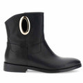 Stivaletto CafèNoir FB1500 scarpe donna in pelle con accessorio ovale nero