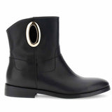 Stivaletto CafèNoir FB1500 scarpe donna in pelle con accessorio ovale nero
