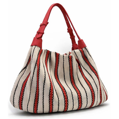 Shopper Borsa Canvas bicolor La Carrie 161M-TX-302-CAS rossa