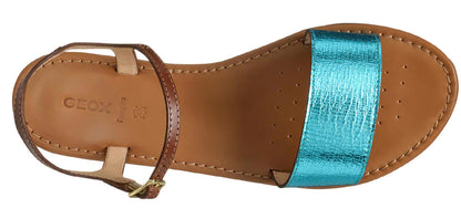 Sandali GEOX "Sozy" D55LXJ in pelle azzurro
