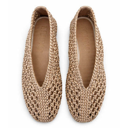 Ballerine INUOVO Donna Flat YTA009 | Tessuto Intrecciato Champagne