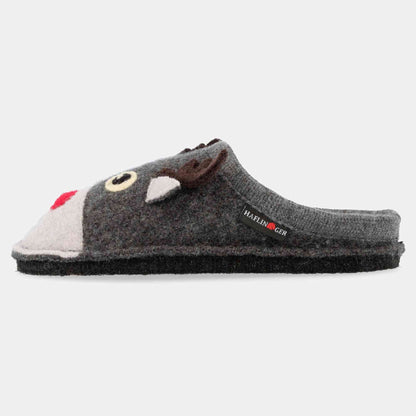 Pantofole HAFLINGER Renna 31308904 grigio in lana cotta - dettaglio 5