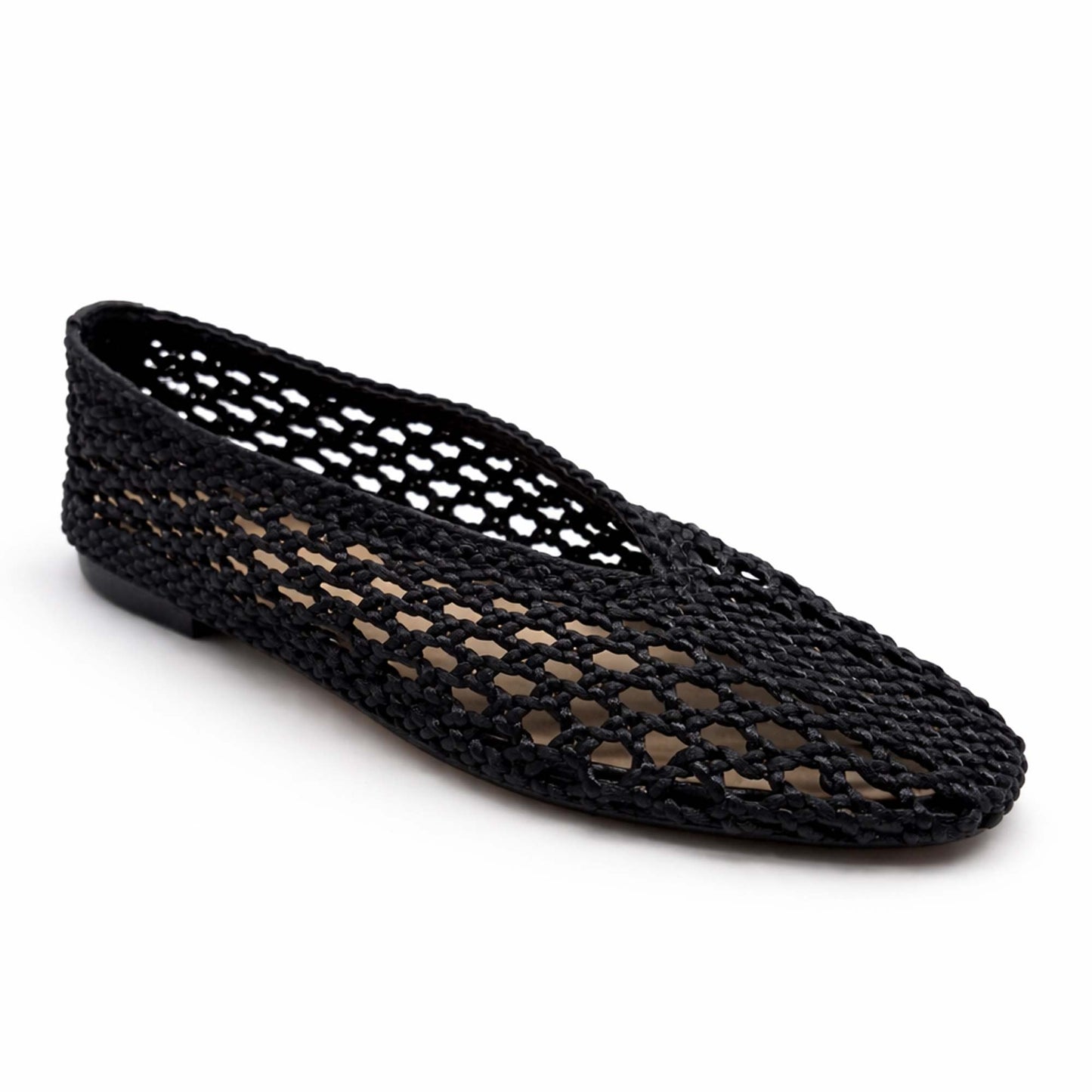 Ballerine INUOVO Donna Flat YTA009 | Tessuto Intrecciato Nero