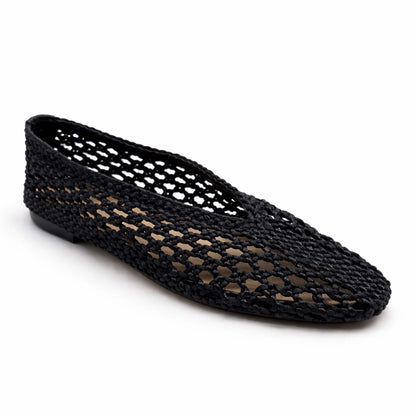 Ballerine INUOVO Donna Flat YTA009 | Tessuto Intrecciato Nero