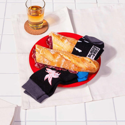 Calze Tales Socks BF1013 "Flying Pig" Socks Burger and Fries