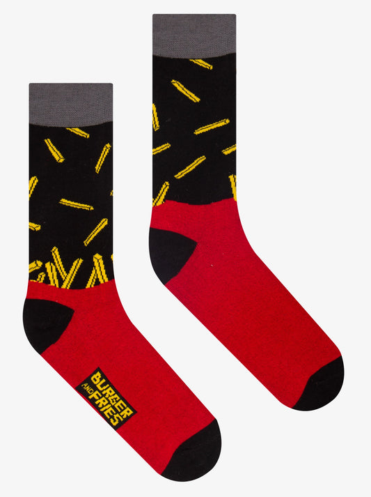 Calze Food Socks BF1008 "Fries is not Junk" Socks Bruger and Fries