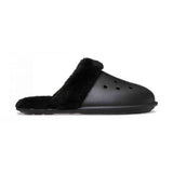 Sabot Classic Fuzz Scuff Crocs nero pelliccia ecologica 212143