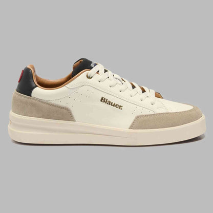 Sneaker Blauer KYOTO01 scarpe uomo pelle cream/black