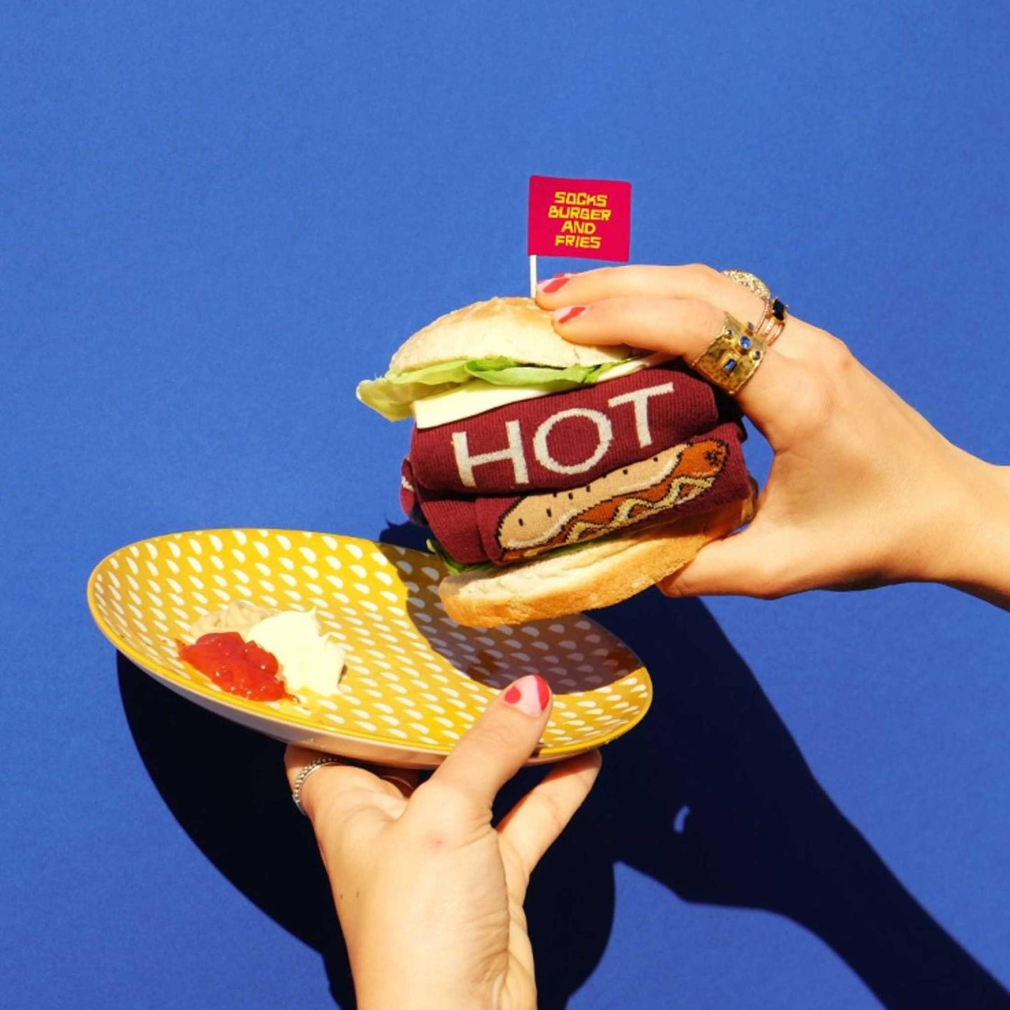 Calze Food Socks BF1008 "I'm Hot" Socks Burger and Fries