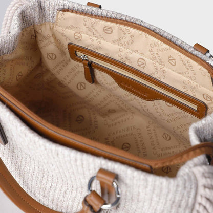 Borsa con manici CafèNoir NO0924  frangie beige
