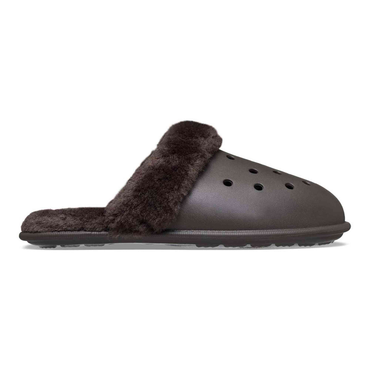 Sabot Classic Fuzz Scuff Crocs nero pelliccia ecologica 212143