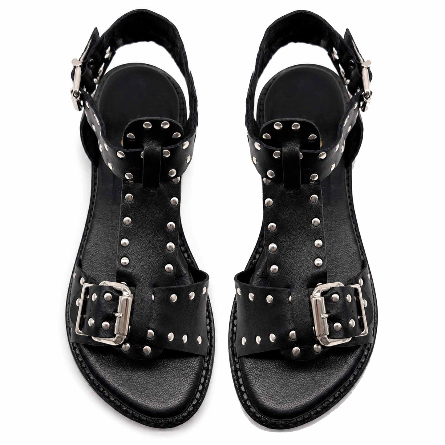 Sandalo Mad Mind 150005 donna nero borchiato