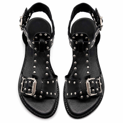Sandalo Mad Mind 150005 donna nero borchiato