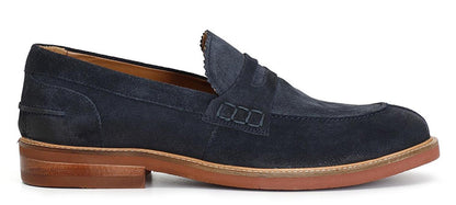 Mocassino CafèNoir RO6010 scarpe college uomo in pelle scamosciata blu