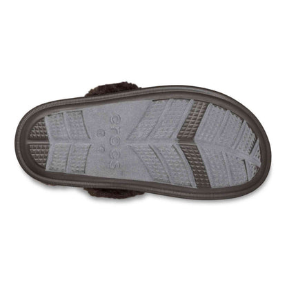 Sabot Classic Fuzz Scuff Crocs nero pelliccia ecologica 212143