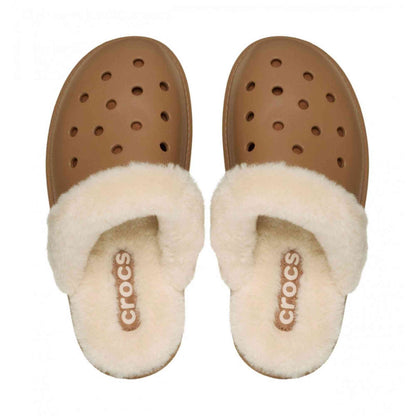 Sabot Classic Fuzz Scuff Crocs nero pelliccia ecologica 212143