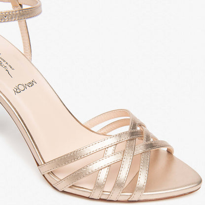 Sandali NeroGiardini Donna Tacco Alto E615652-434 in Pelle Oro | Eleganti e Raffinati