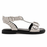 Sandalo Mad Mind 150005 donna bianco borchiato