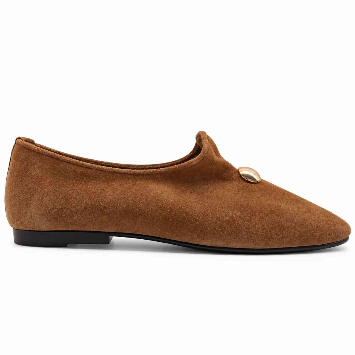 Pantofola INUOVO E11016 Slip On donna camoscio sigaro