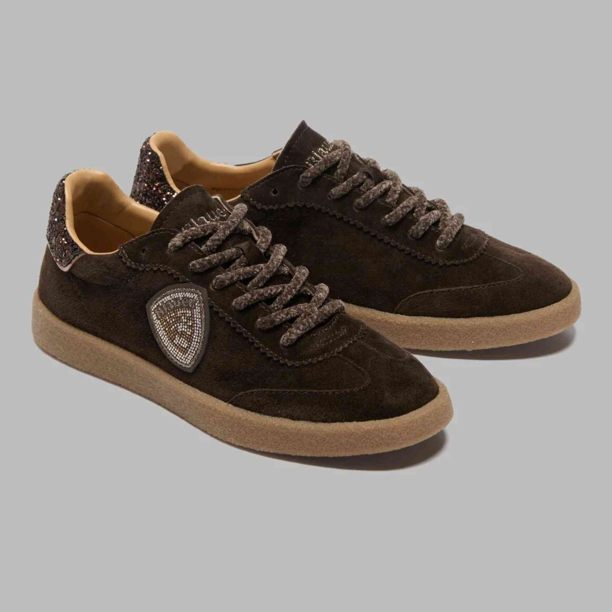 Sneaker Blauer AURORA04 donna suede marrone scuro