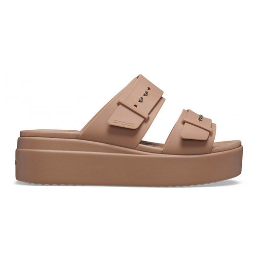 Sandali Crocs Brooklyn Buckle Low Wedge 207431-2HI marrone